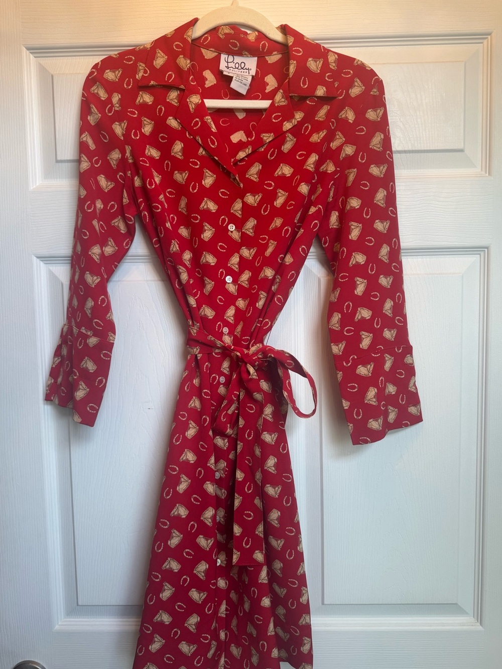 Lilly Pulitzer Red Printed Horse Dress